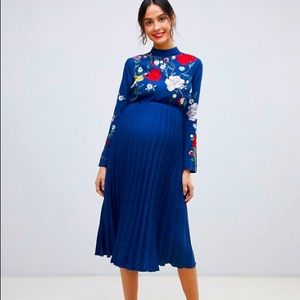 ASOS maternity pleated midi dress